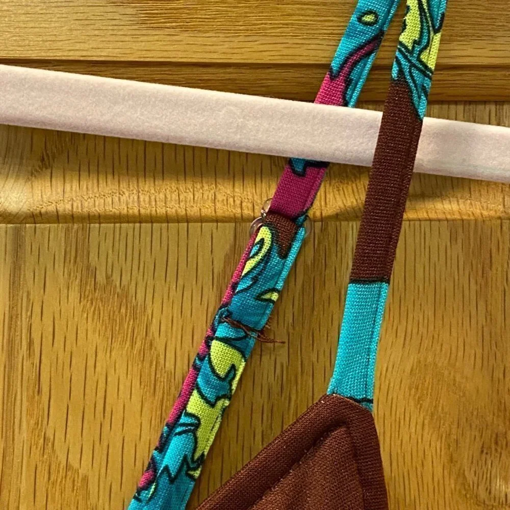 SHE'S COOL Women's Maxi Dress, Size M, Boho, Colors Brown/Pink/Aqua/Lime Green/W - Picture 7 of 8